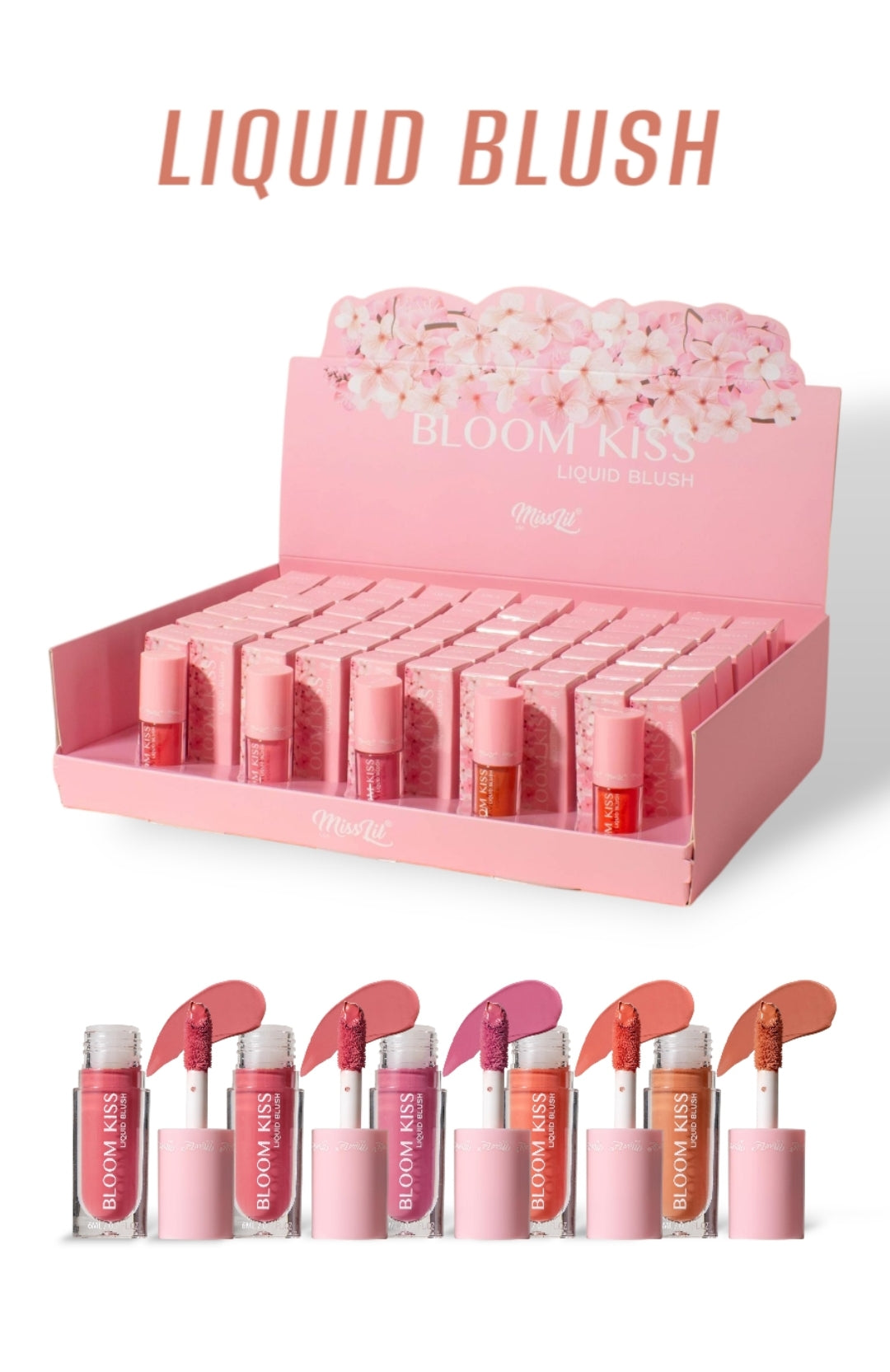 MISS LIL Boom Kiss Liquid Blush | 60pcs Display + Tester free