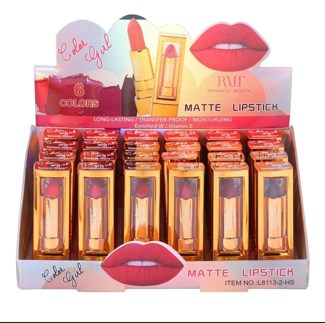 Romantic Beauty - Matte Lip Stick - Red colors- L8113-2-HS / 24 pcs Display