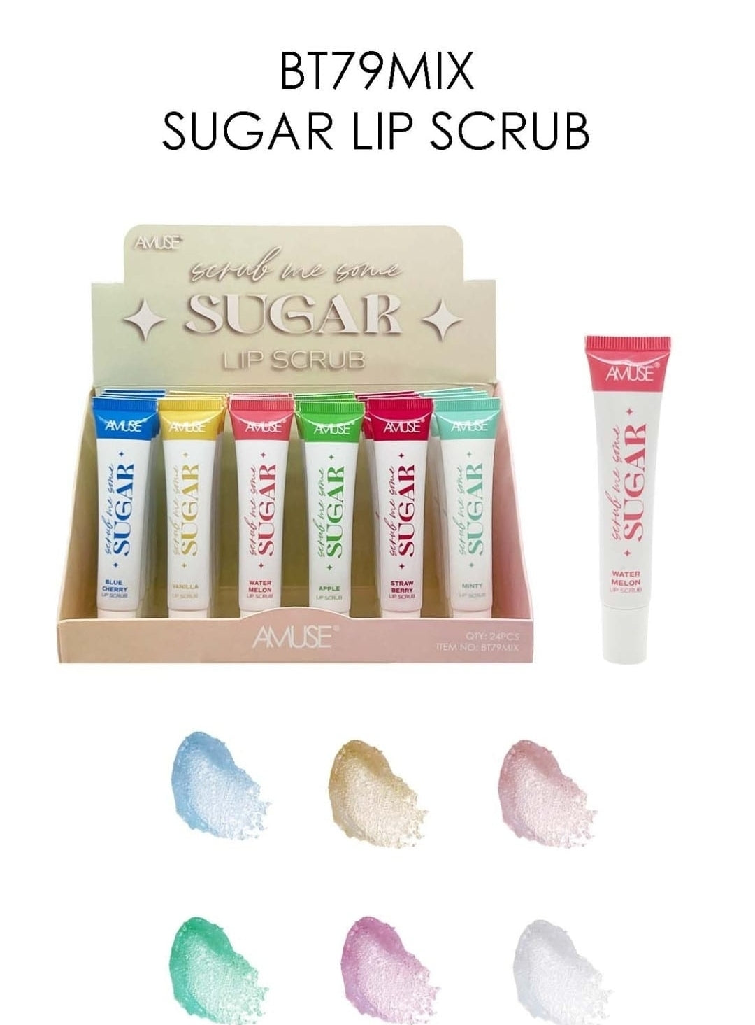 Amuse - Sugar Lip Scrub BT79MIX / 24pcs Display