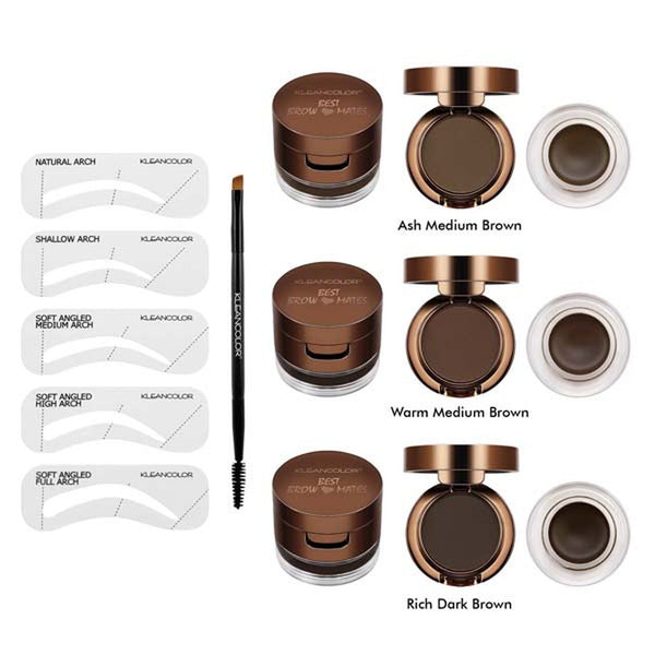 KleanColor - Best Browmates-Brow Powder & Gel Kit Display Set (EBK219) / 12pcs Display