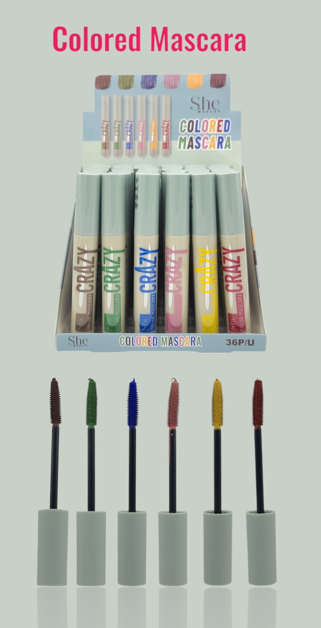 She Crazy Colored Mascara #MS07 / 36pcs Display