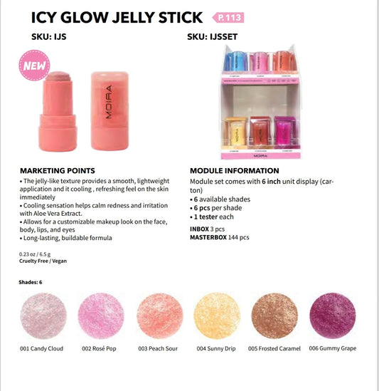 MOIRA Icy Glow Jelly Stick w/Display  36pcs + Tester