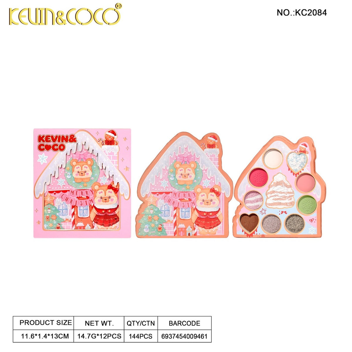 KEVIN&COCO Eyeshadow & Face Palette #KC208 / 12pcs