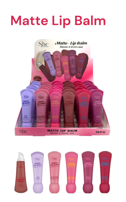 SHE MAKEUP Matte Lipbalm / 36pcs Display