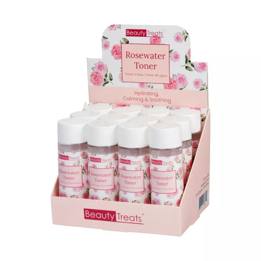 BEAUTY TREATS ROSE WATER TONER - HIDRATING CALMING & SOOTHING / 12 PCS DISPLAY