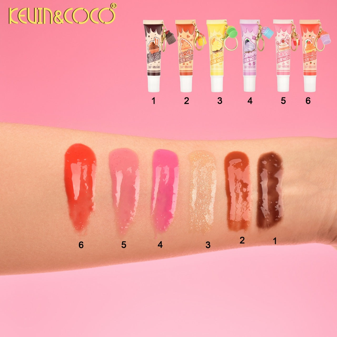 KEVIN&COCO Dessert LipGloss w/Keychain / 36pcs Display