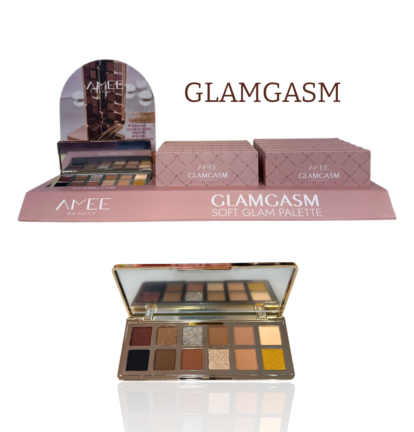 AMEE BEAUTY GlamGasm Shadow Palette w/Display  12pcs + Tester