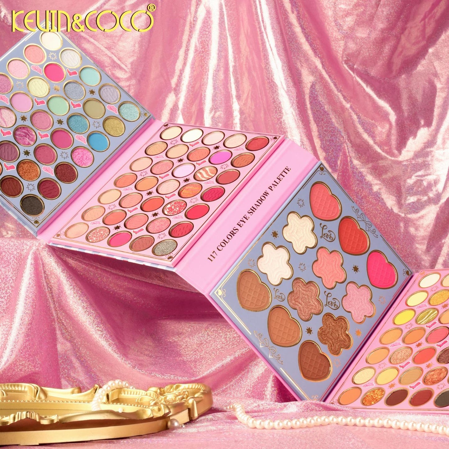 KEVIN&COCO Paleta de sombras de ojos de 117 colores