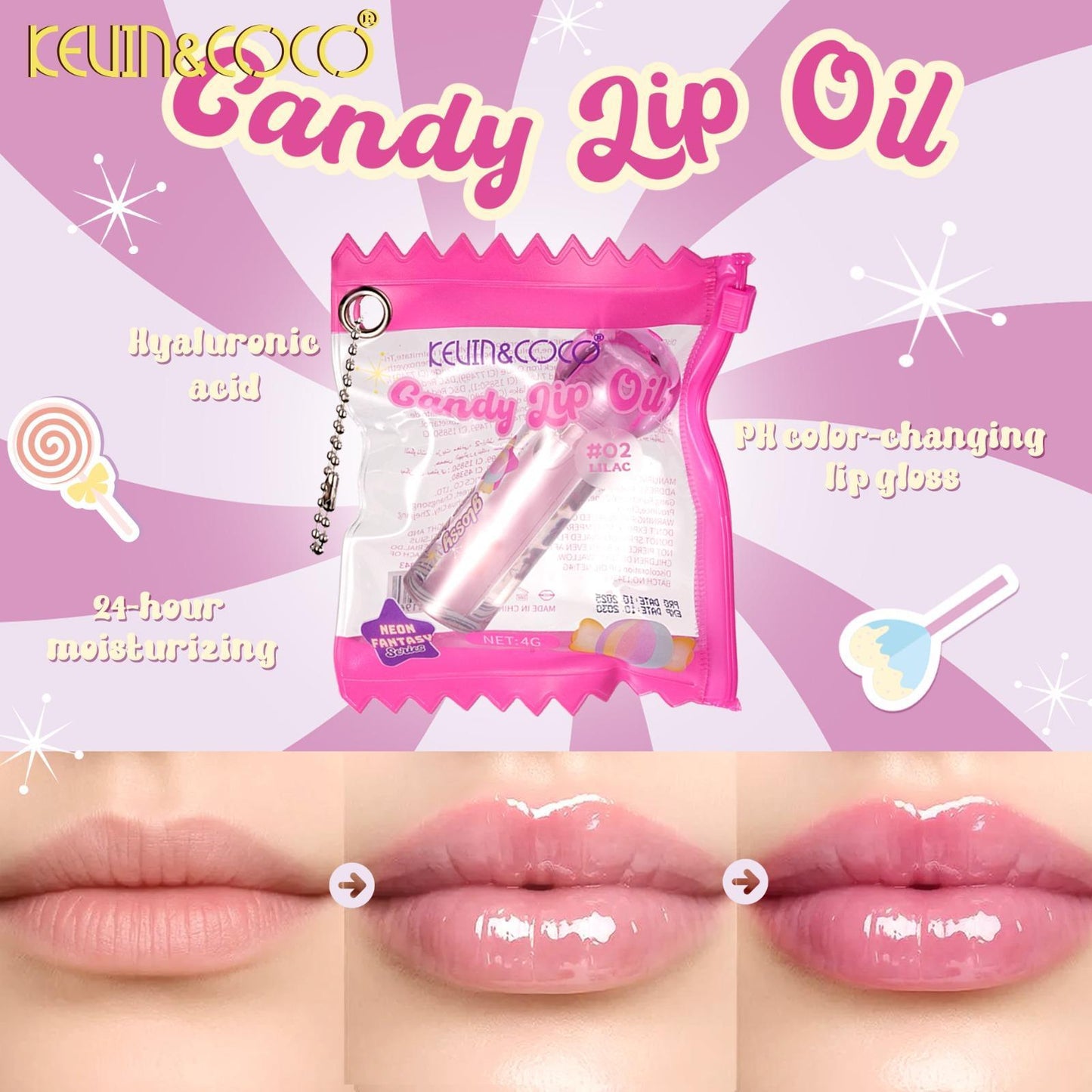 KEVIN&COCO Candy Lip Oil / 12pcs Display