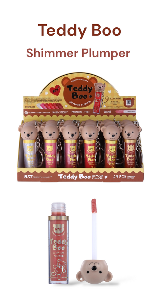 ROMANTIC BEAUTY Teddy Boo Keychain Shimmer Plumper  / 24pcs Display