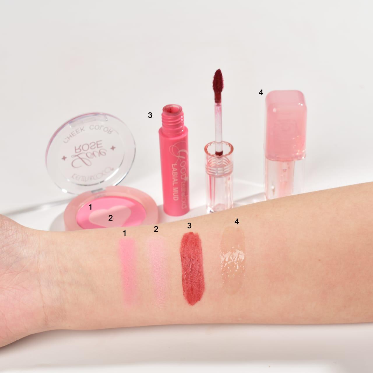 KEVIN&COCO LipGloss & Blush  with Pouch / 6 set Display
