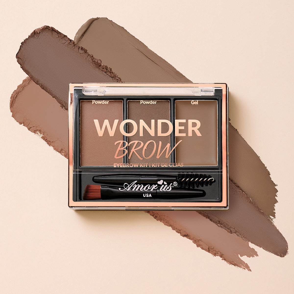 Amorus - Crema y Polvo de Gel para Cejas Wonder #CO-EBPDN - Expositor de 24 unidades