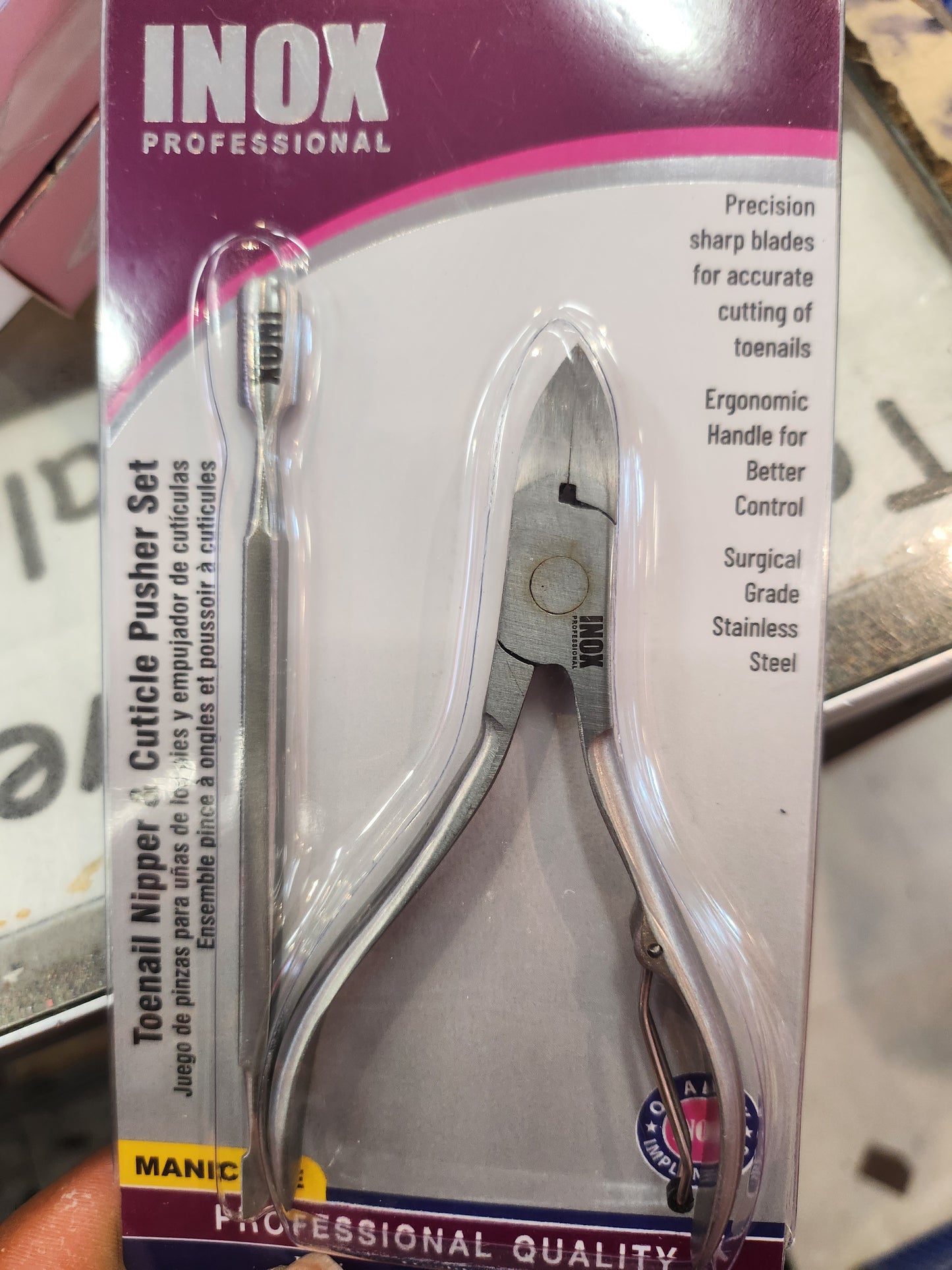 INOX - TOENAIL NIPPER & CITICLE PUSHER SET.......... 12PCS