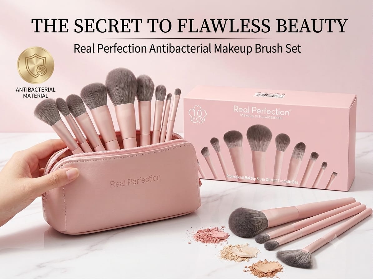 REAL PERFECTION Antibacterial Makeup Brush Set