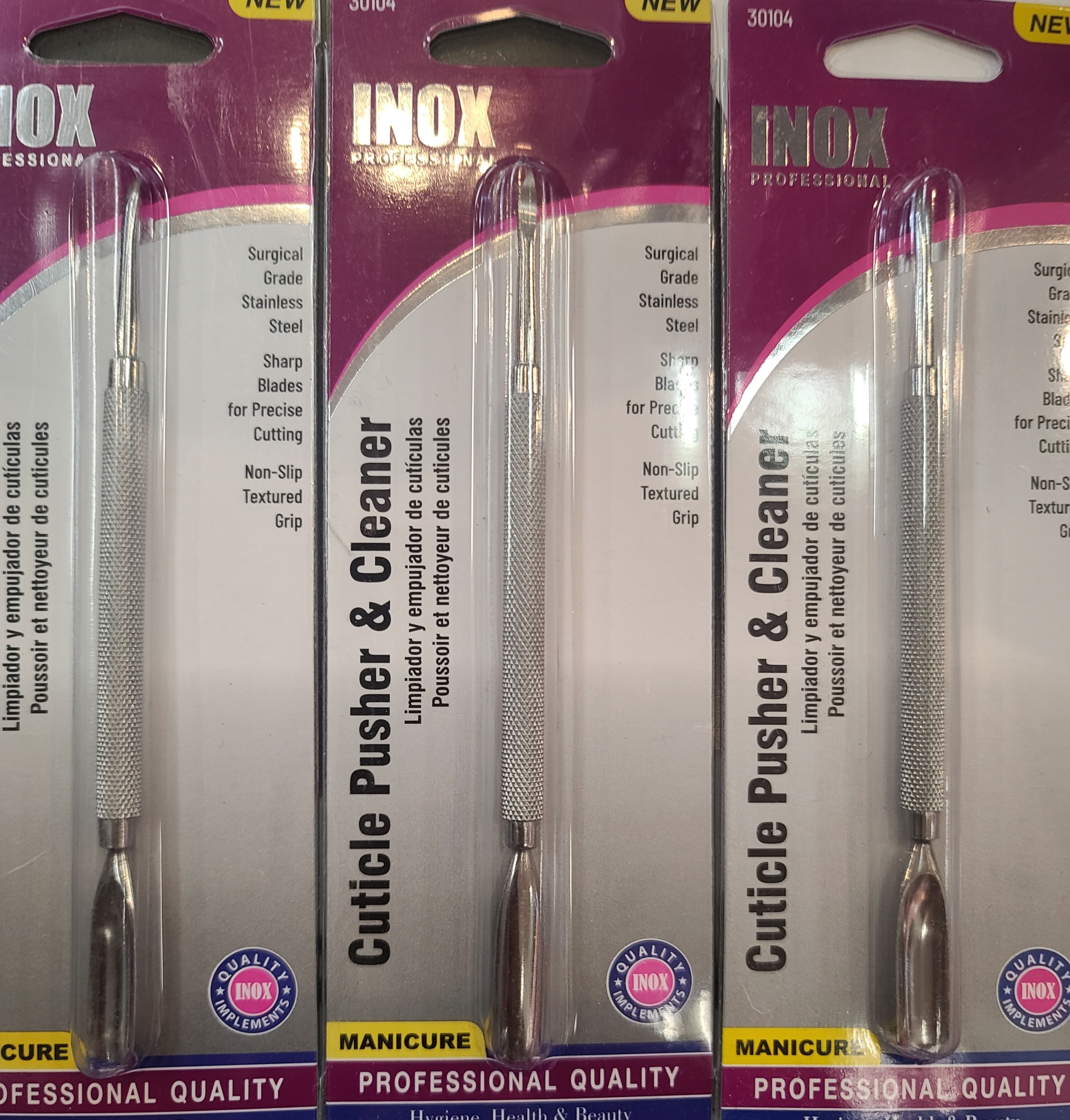 INOX Cuticle Pusher & Cleaner #30104 / 12pcs Box – leeswholesalebeauty