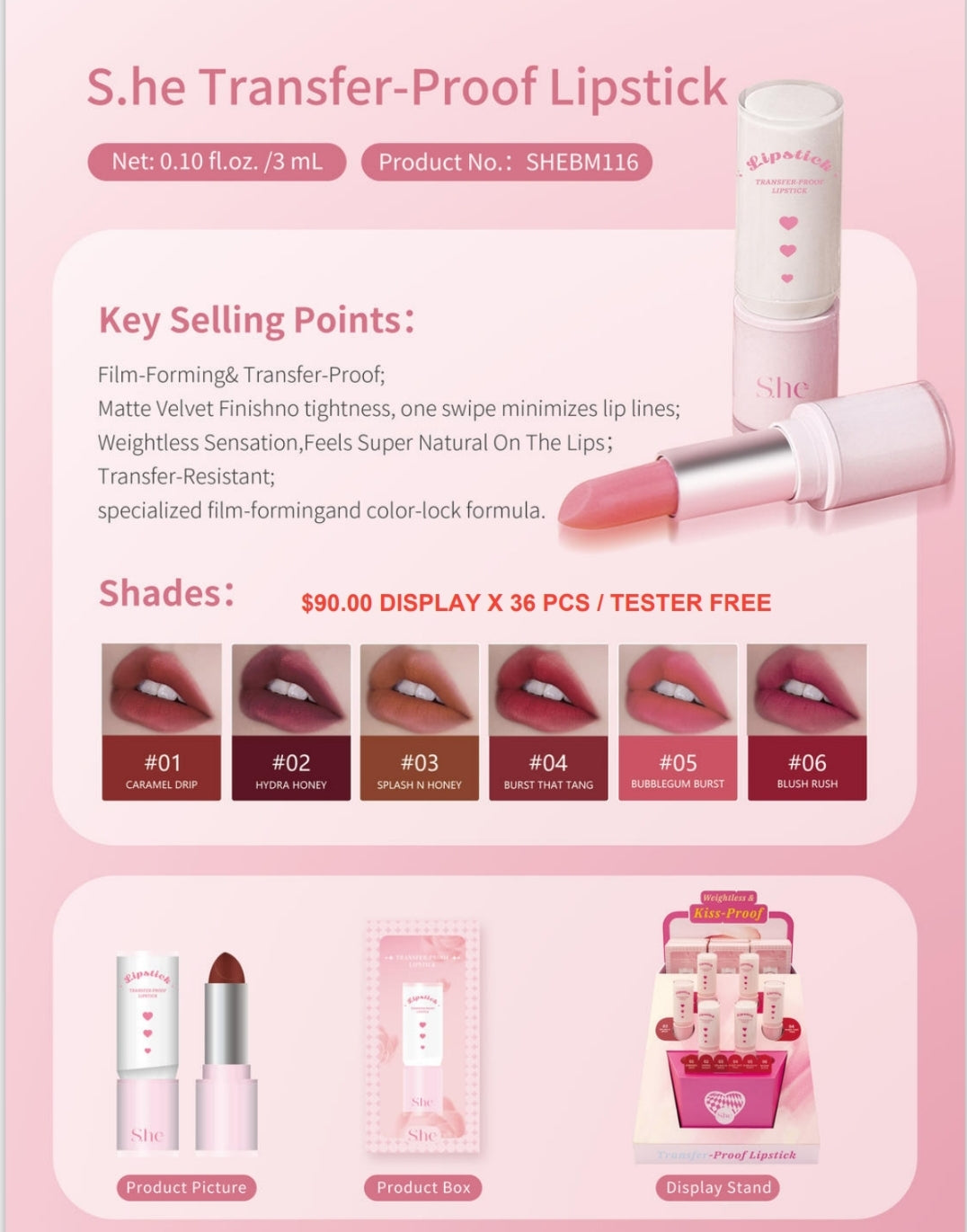 SHE MAKEUP Matching Floor Display Stand - Free