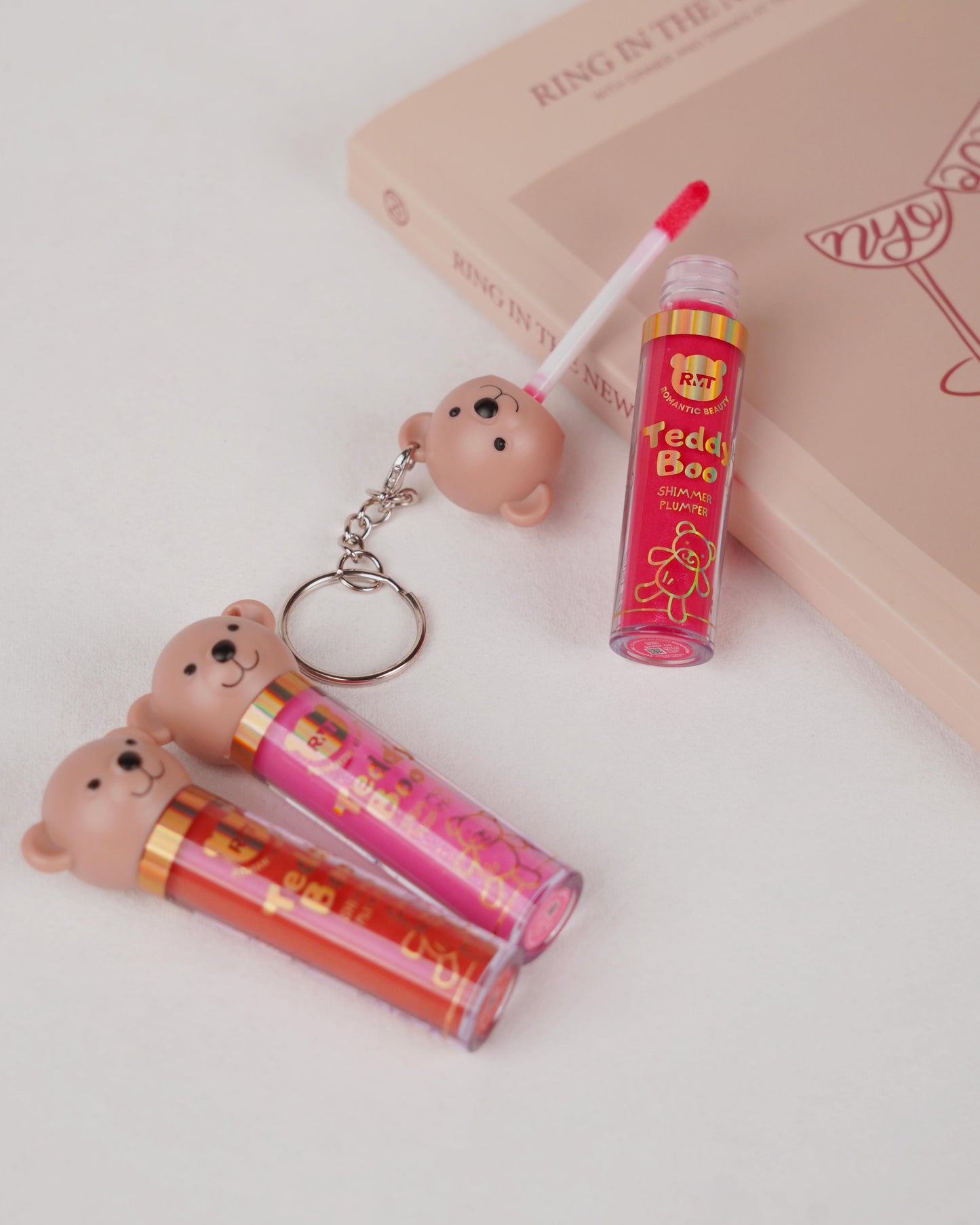 ROMANTIC BEAUTY Teddy Boo Keychain Shimmer Plumper  / 24pcs Display