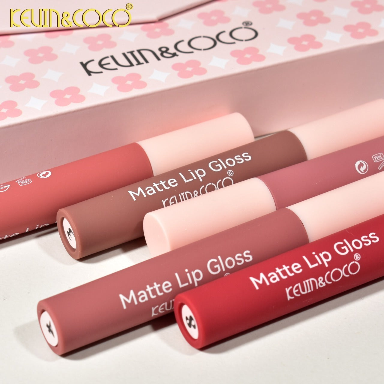 KEVIN&COCO 10 Colors MATE LipGloss / 8 Set Display