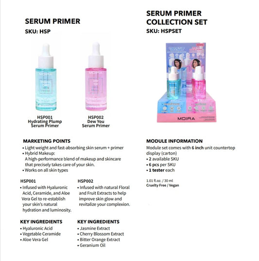 MOIRA Serum Primer w/Display 12pcs Display + Tester