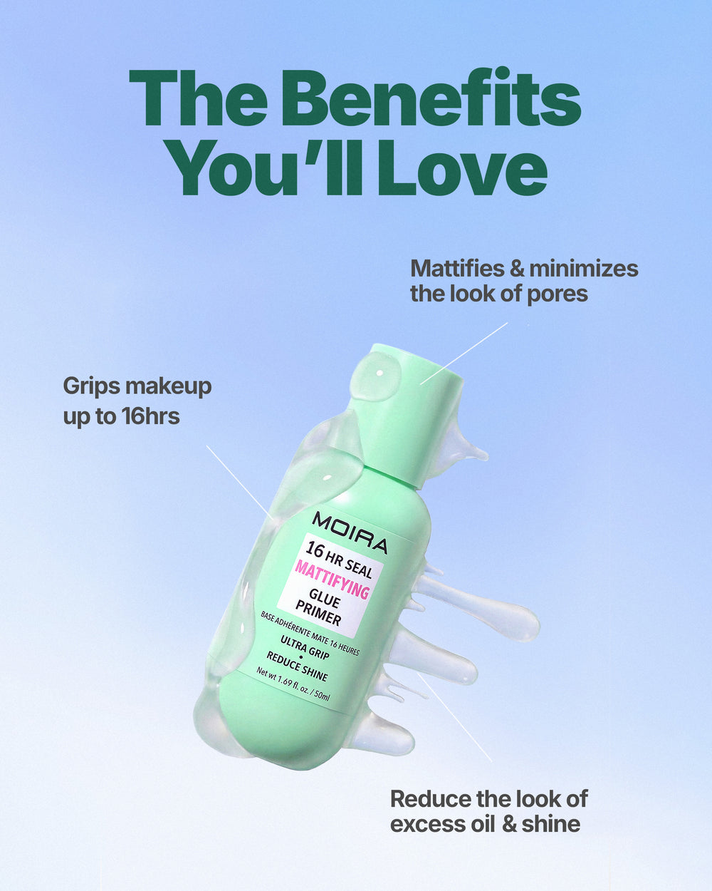 MOIRA 16HR Seal Mattifying Glue Primer  / 3pcs Box