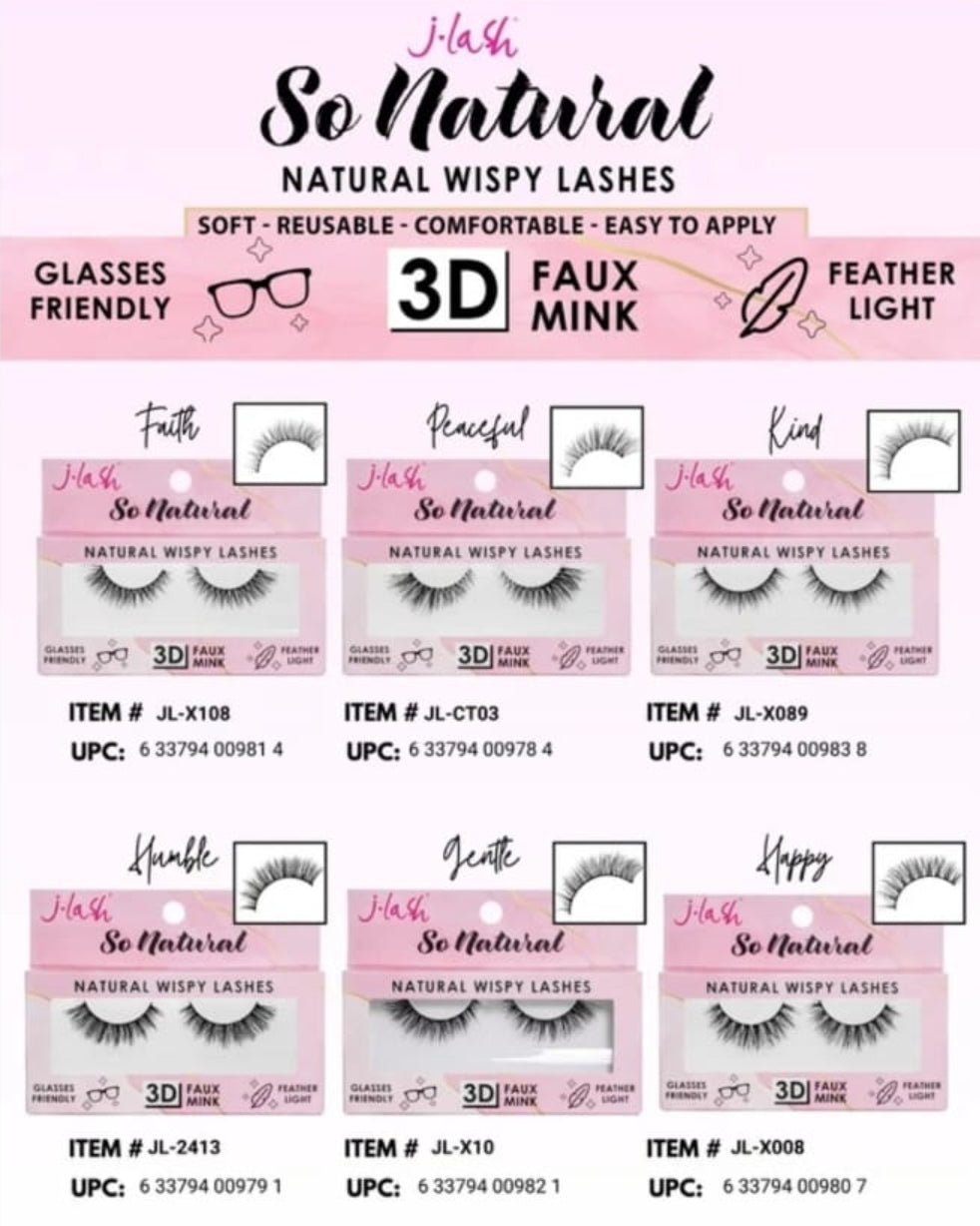 JLASH So Natural lashes wispy / 36 pcs Display