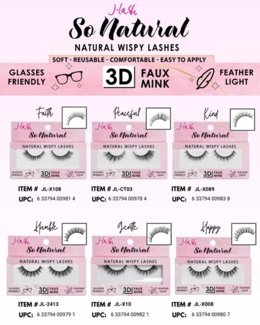 JLASH So Natural lashes wispy / 36 pcs Display