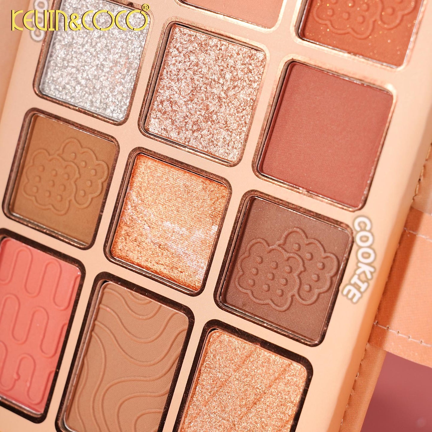 KEVIN&COCO Cookie 12 Colors Eyeshadow Face Palette w/ Brush / 3Set pack