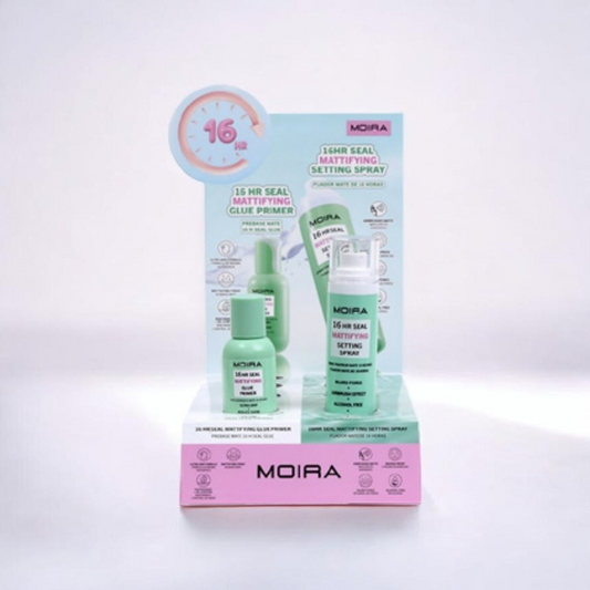 MOIRA 16HR Seal Mattifying Collection w/Display 6pcs Display + Tester