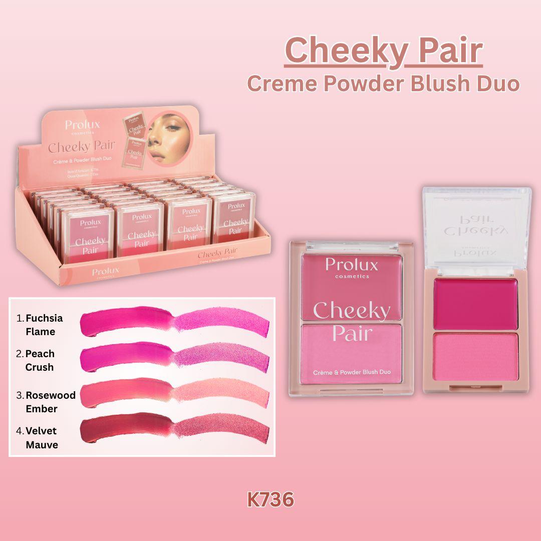 PROLUX Cheeky Pair Creme & Powder Blush duo / 24pcs Display