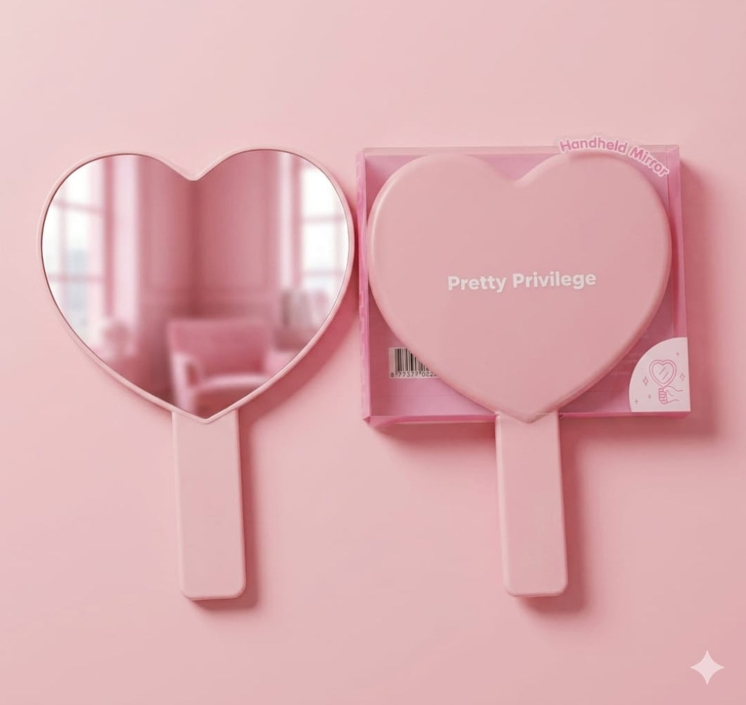 PRETTY PRIVILEGE Heart Shape Hand Mirror / 12pcs