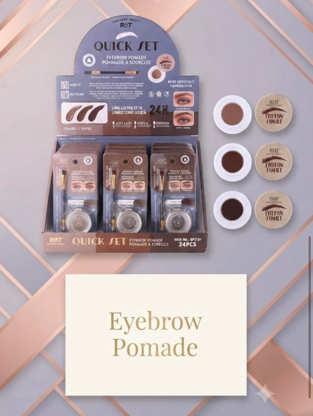 ROMANTIC BEAUTY Quick Set Eyebrow Pomade / 24pcs Display