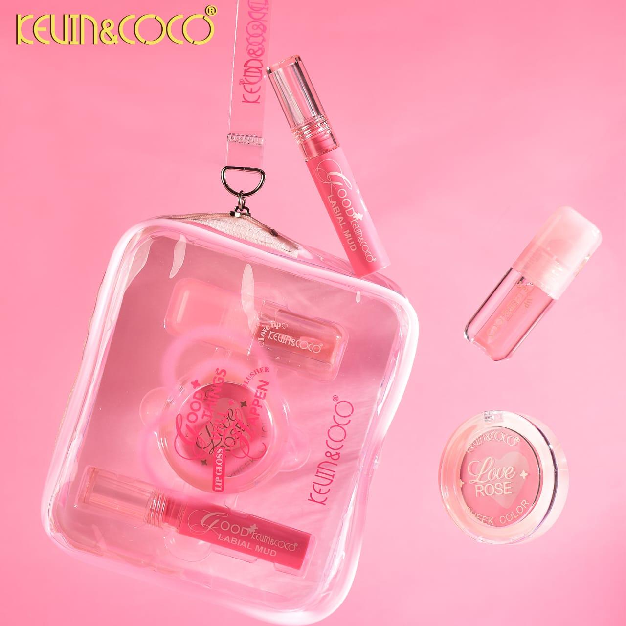 KEVIN&COCO LipGloss & Blush  with Pouch / 6 set Display