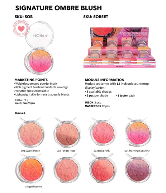 MOIRA Signature Ombre Blush w/Display 24pcs Display + Tester