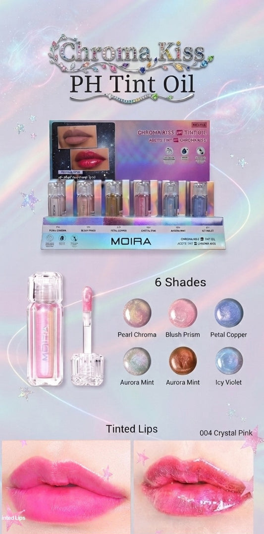 MOIRA Chroma Kiss PH Lip Oil w/Display /24pcs Display + Tester