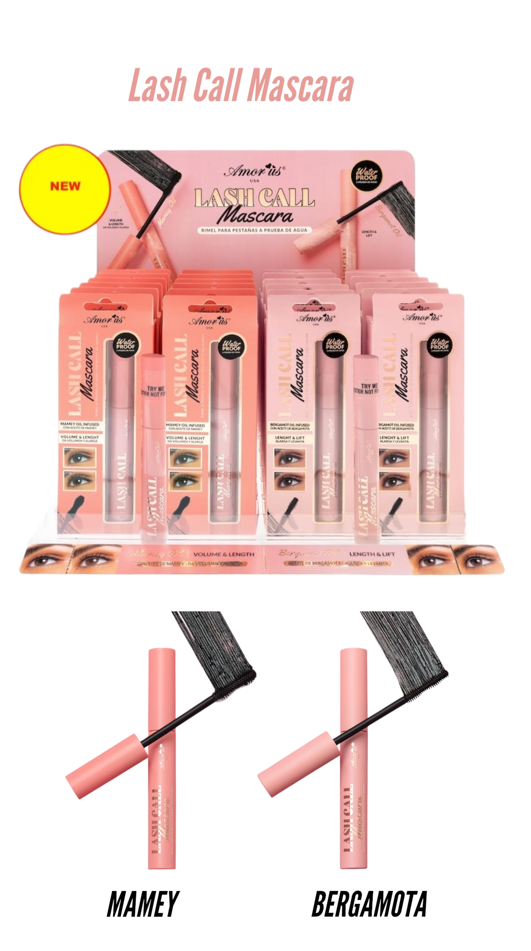 AMORUS Lash Call Mascara / 24pcs Display + Tester