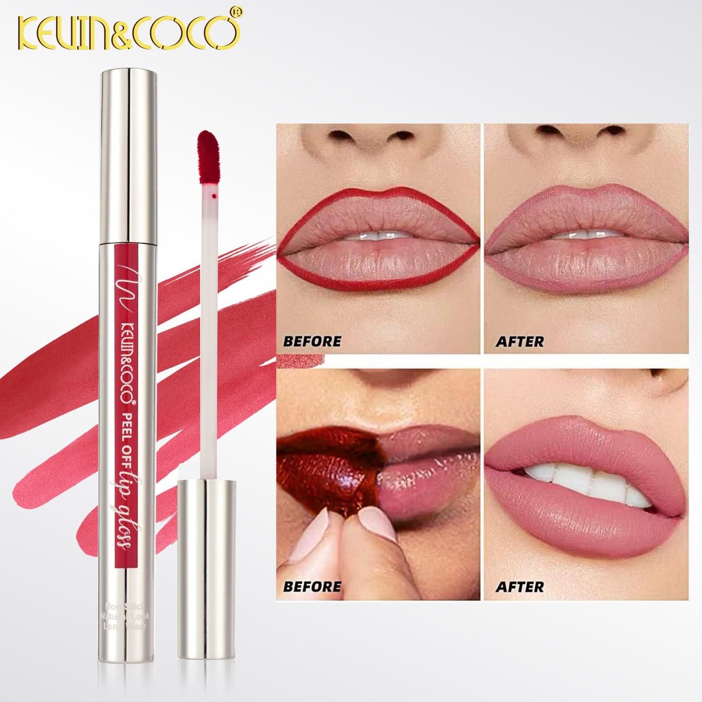 Brillo labial de arrastre KEVIN&COCO Lumina Kiss / Exhibidor de 24 unidades