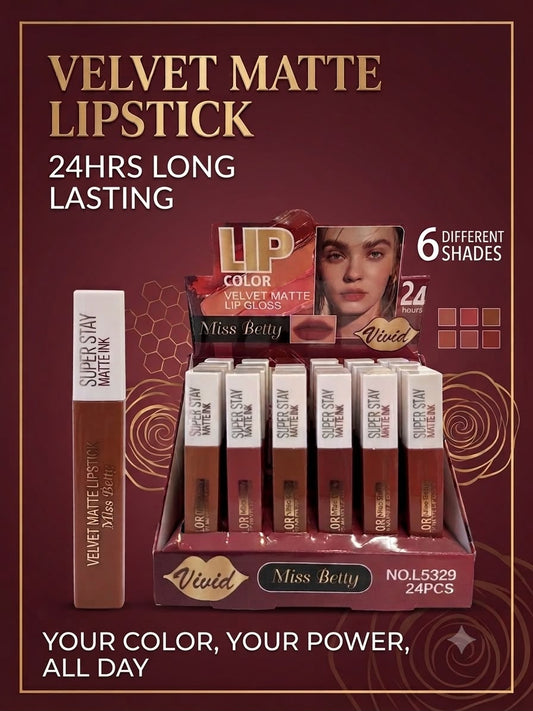 MISS BETTY Velvet Matte Licolor 24hrs/ 24pcs Display