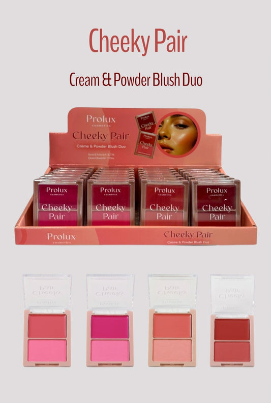 PROLUX Cheeky Pair Creme & Powder Blush duo / 24pcs Display