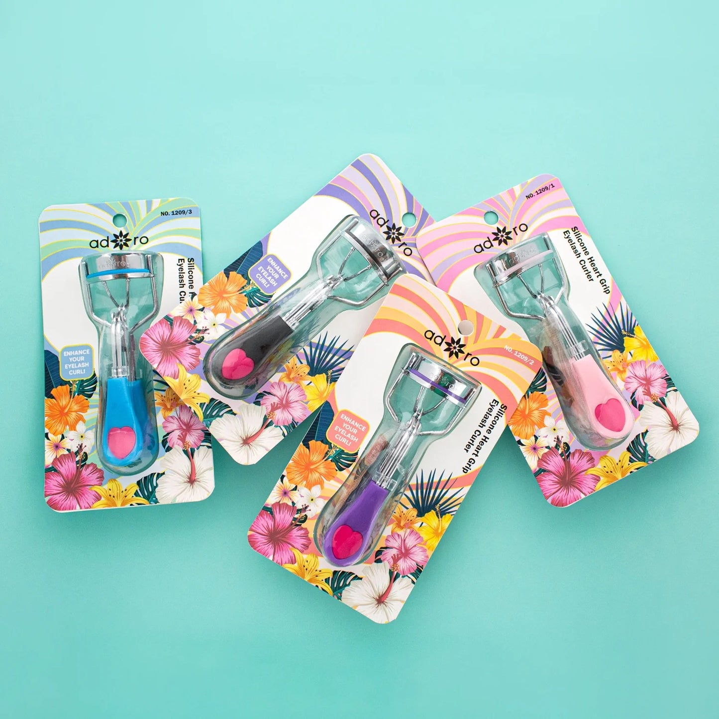 ADORO Silicone Heart  Grip Eyelash Curler / 12pcs Display