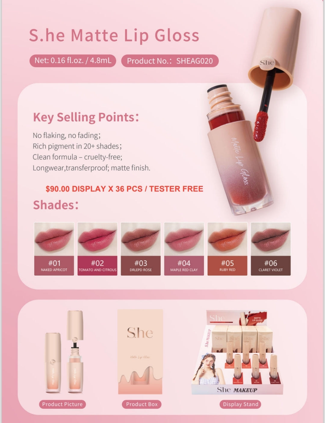 SHE MAKEUP Matching Floor Display Stand - Free