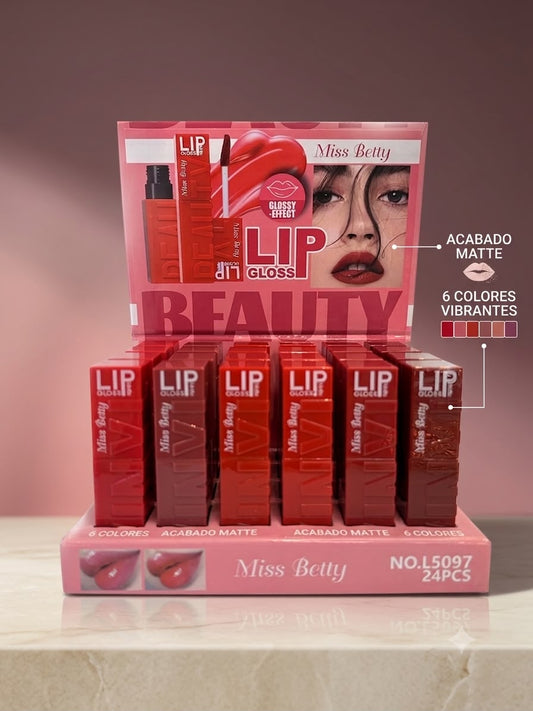 MISS BETTY Lip Gloss Matte / 24pcs Display