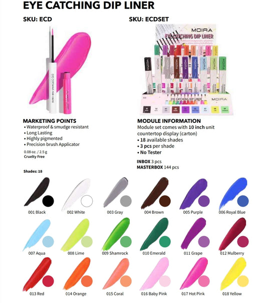 MOIRA Eye Catching Dip Liner w/ Display 54pcs Display