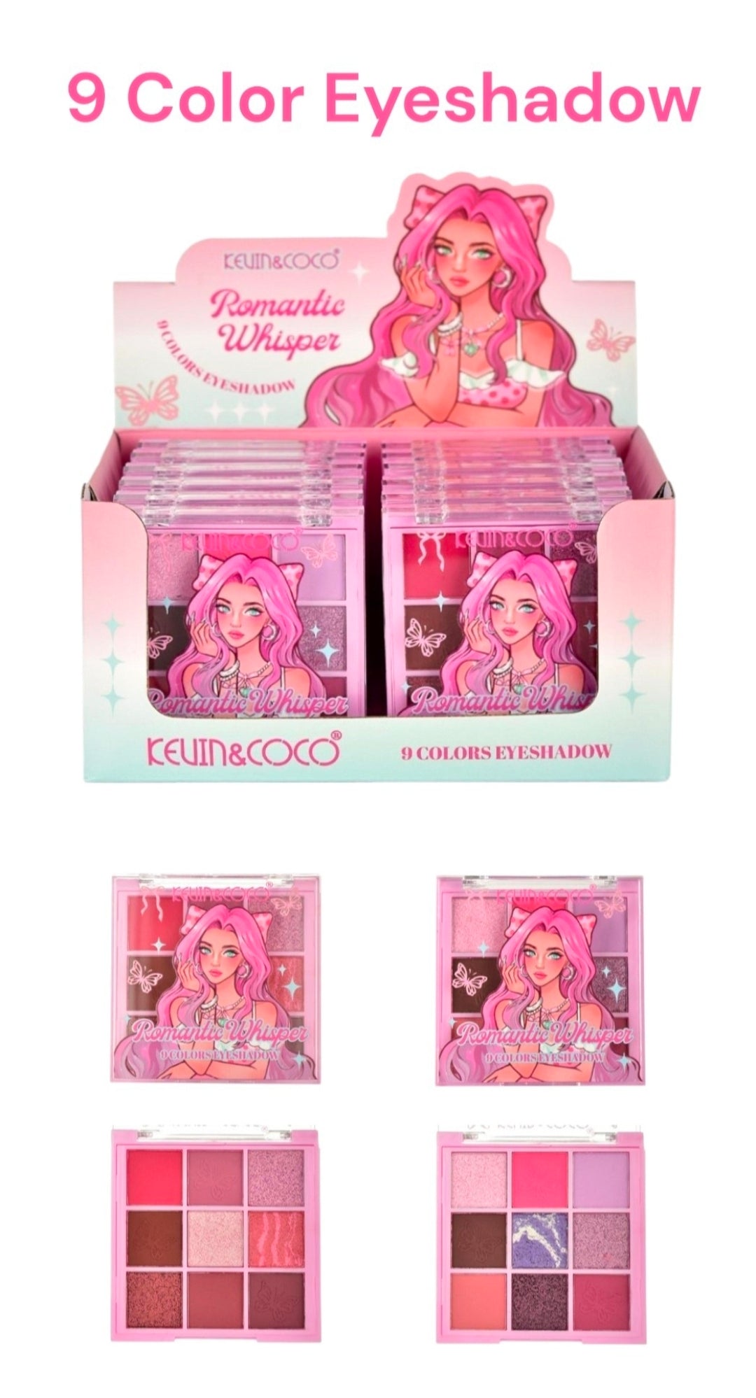 KEVIN&COCO Romantic Whisper 9Colors Eyeshadow / 12pcs Display