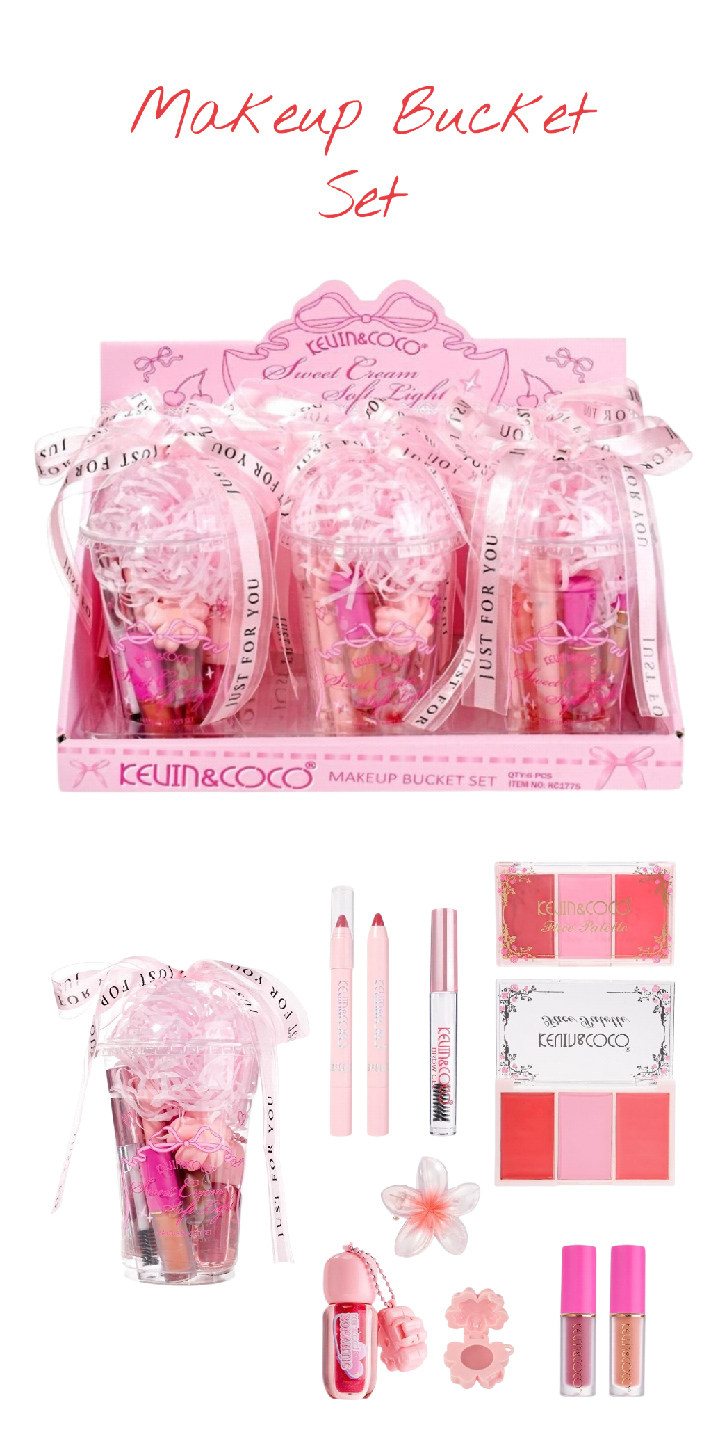 KEVIN&COCO Makeup Bucket Set / 6 Set Display