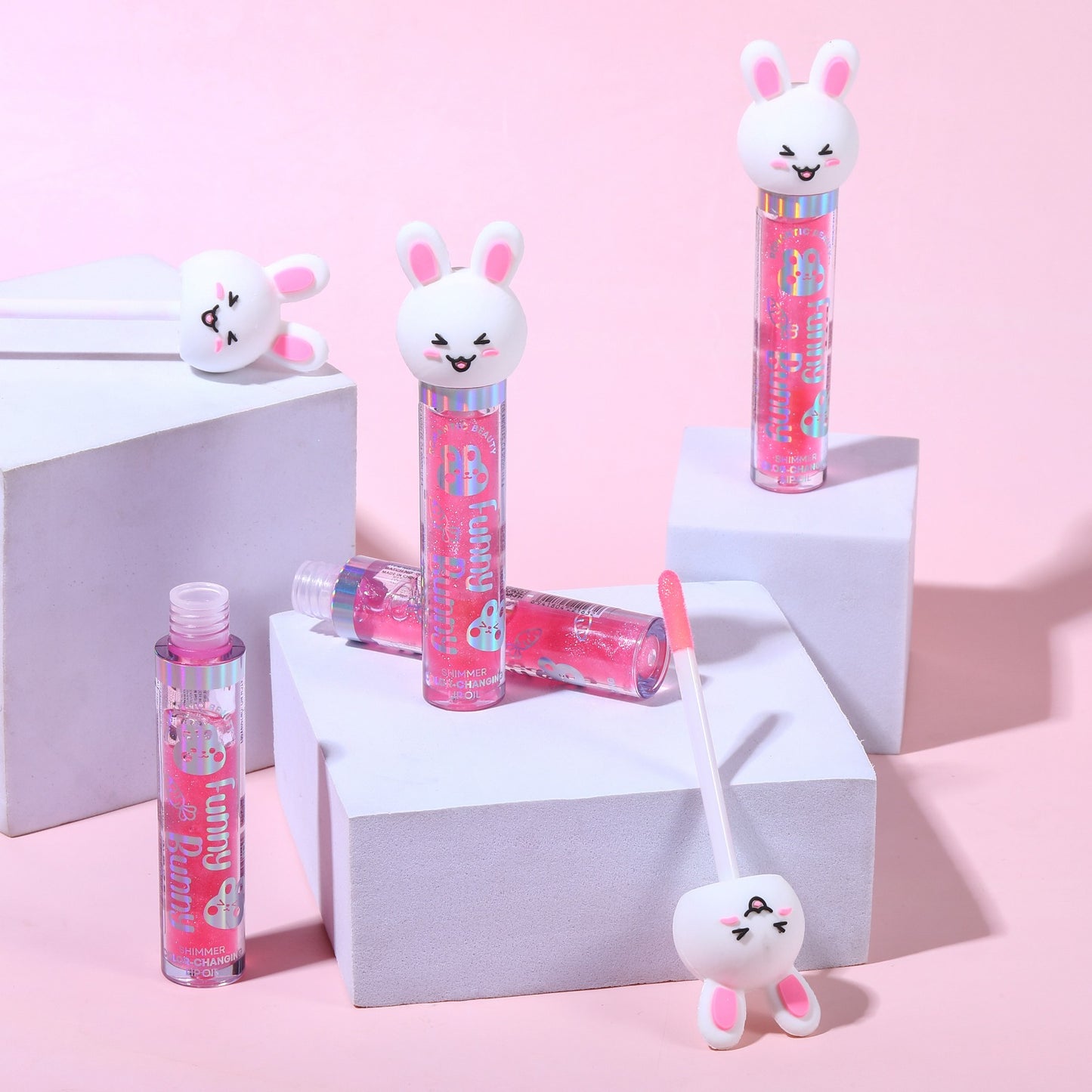 ROMANTIC BEAUTY Funny Bunny Shimmer Lip Oil / 24pcs Display