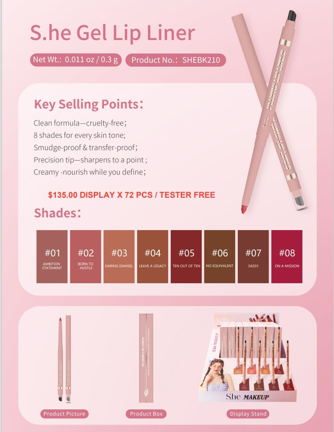 SHE MAKEUP Matching Floor Display Stand - Free