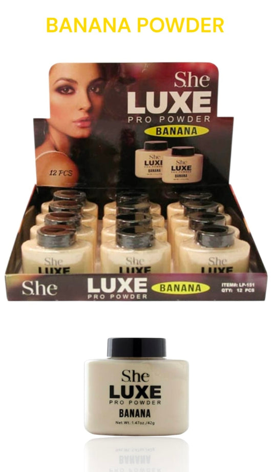 SHE MAKEUP Luxe Pro Powder Banana / 12pcs Display