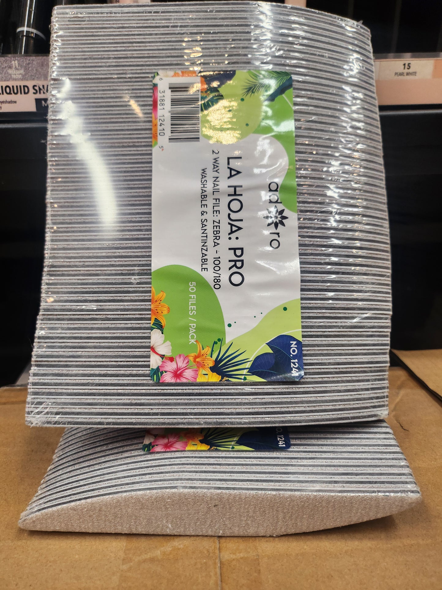 ADORO 2 Way Nail File Zebra 100/180 - LA HOJA - 50files pack