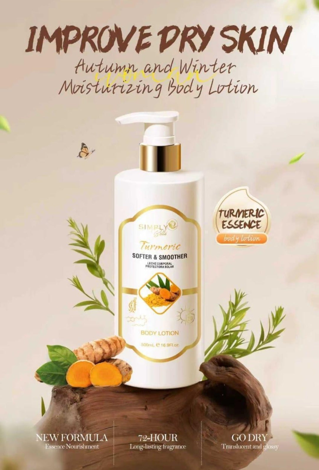 SIMPLY BELLA Turmeric Body Lotion + protector solar / 500ml
