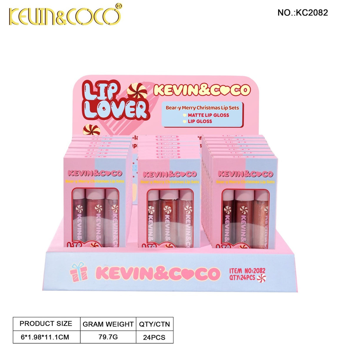 KEVIN&COCO Lip Lover Lip Set #2082 / 24Pcs Display
